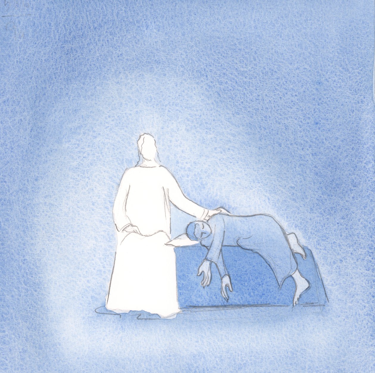 Cristo está perto de seus amigos, em todas as circunstâncias, 2000 (w - c no papel) de Elizabeth Wang