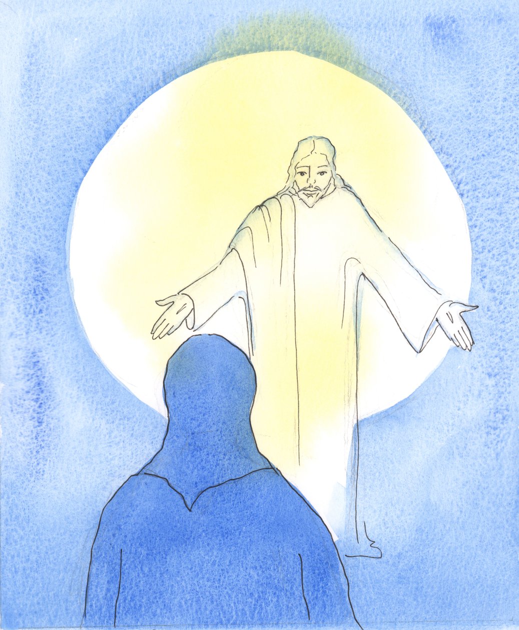 Cristo se alegra se alguém ama recebê-Lo no Santíssimo Sacramento, ama visitá-lo no Tabernáculo, ama fazer Sua Vontade e gosta de contar aos outros as boas novas sobre Ele., 2004 (w - co de Elizabeth Wang
