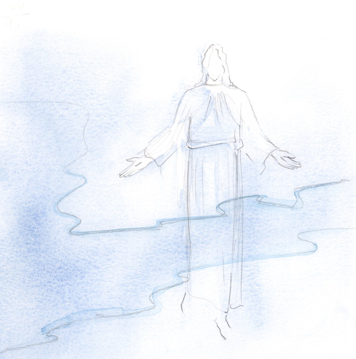 Cristo está escondido atrás de dois véus, 2000 (w - c no papel) de Elizabeth Wang