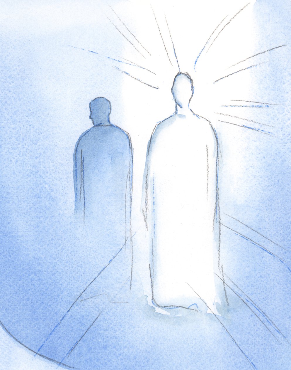 Cristo é nosso modelo e arquétipo. Nele, o fraco encontra o ajudante mais gentil, e os idosos encontram o Filho perfeito, 2002 (w - c no papel) de Elizabeth Wang