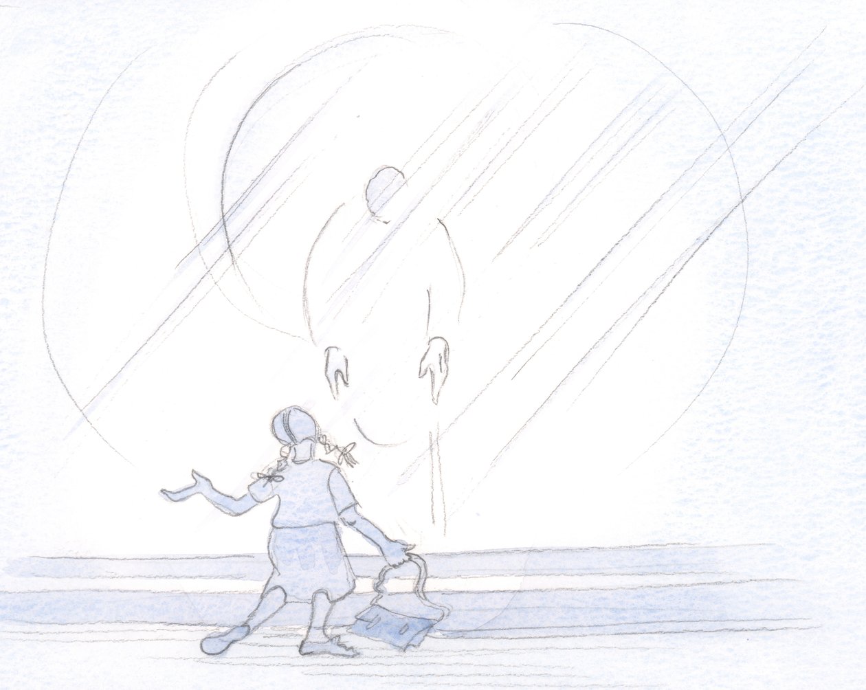 Cristo é terno para conosco, sejam quais forem nossos estados de espírito, se o saudamos com tristeza ou como uma colegial em alegria turbulenta., 2001 (w - c no papel) de Elizabeth Wang
