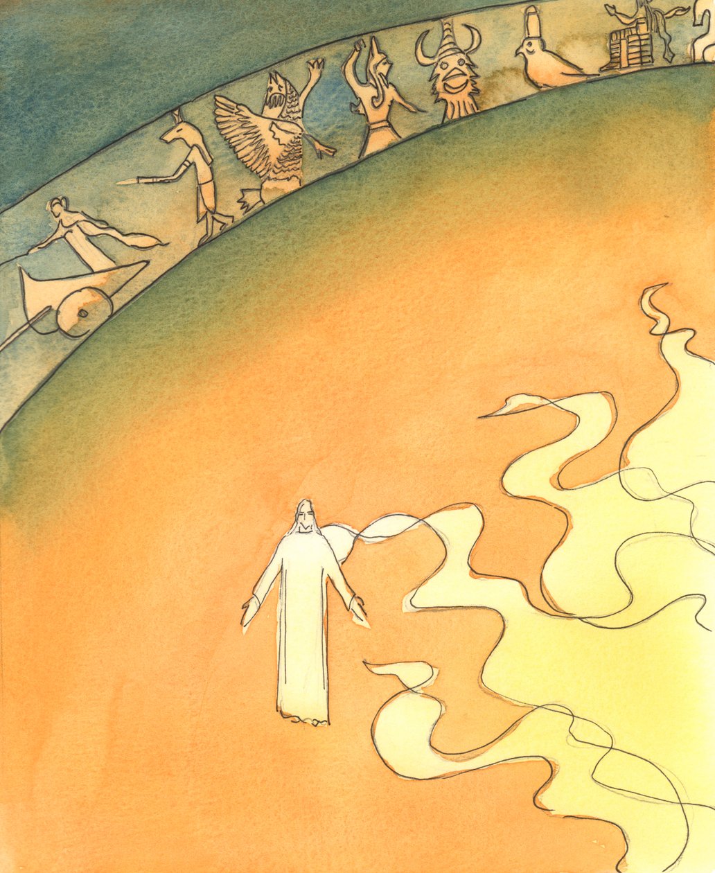 Cristo é verdadeiramente Deus e homem, 2003 (w - c no papel) de Elizabeth Wang