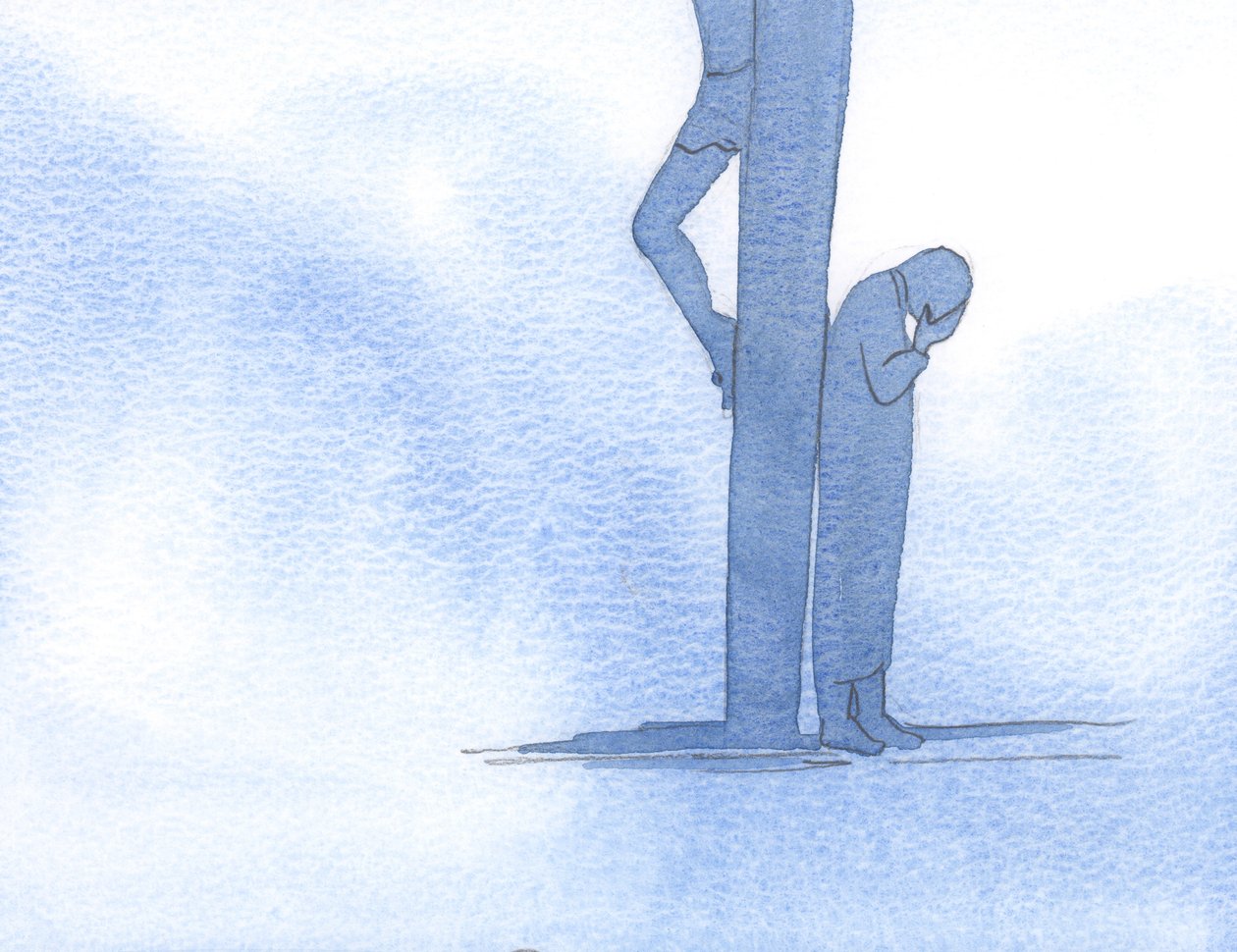 Cristo elevou minha alma em oração, enquanto eu agarrava a Ele, o crucificado, unido pelas feridas, sofrendo como um, 2000 (w - c no papel) de Elizabeth Wang