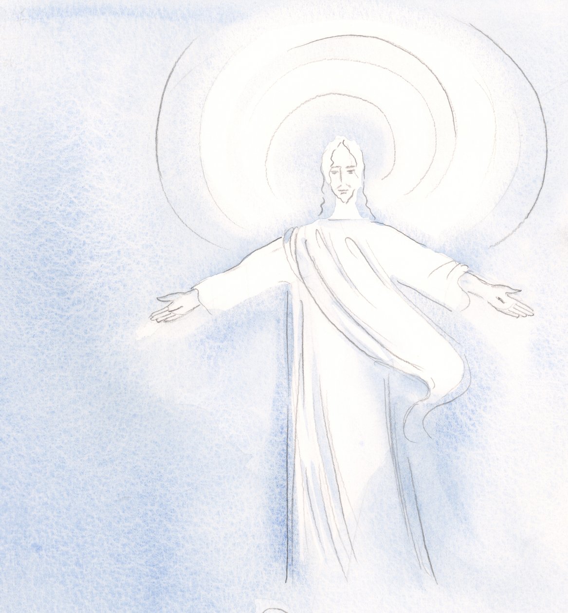 Cristo adora saudar Seus amigos na Sagrada Comunhão, 2000 (w - c no papel) de Elizabeth Wang