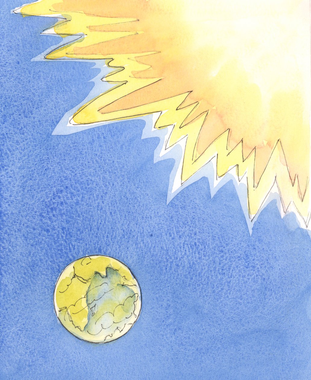 Cristo fez uma incrível &39;descida&39; do Céu, como se através de uma vasta distância, deixando a glória e santidade do Céu para se tornar homem, 2004 (w - c no papel) de Elizabeth Wang