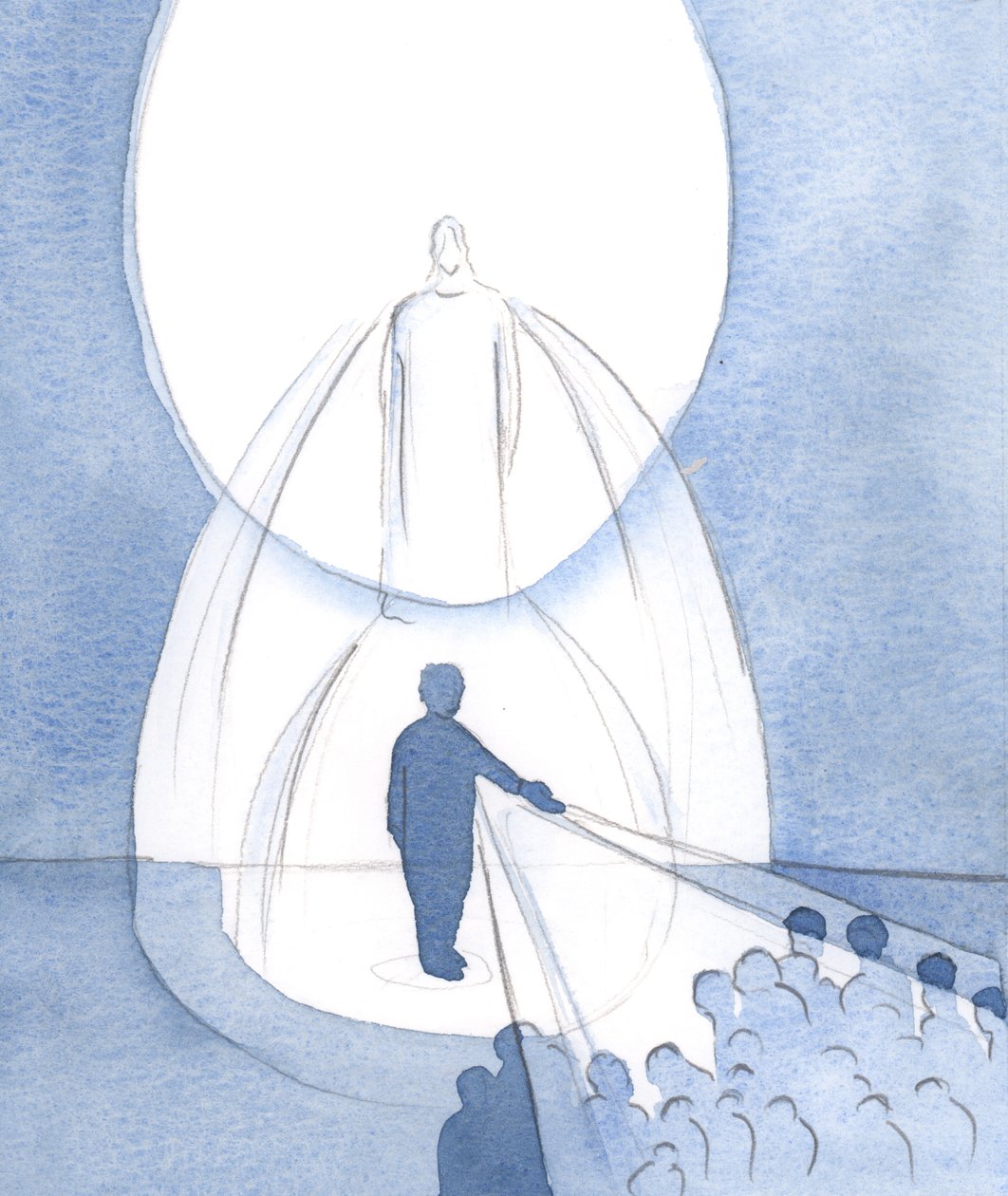 Cristo permite-nos irradiar a sua própria luz, trazendo assim luz e esperança aos outros, 2000 (w - c no papel) de Elizabeth Wang