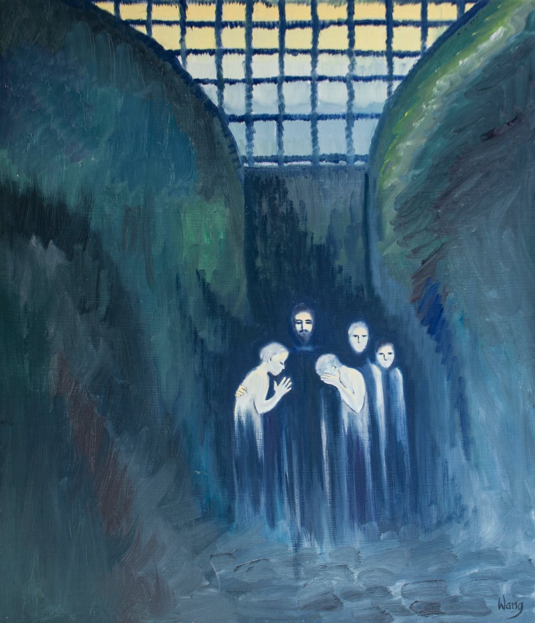 Cristo, o Crucificado, está especialmente perto de todos os que sofrem por Sua causa, 2000 (óleo a bordo) de Elizabeth Wang