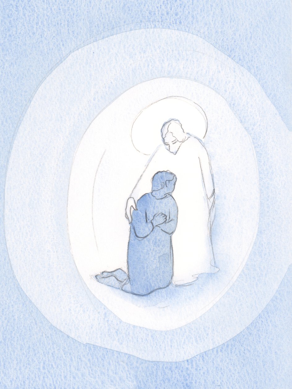 Cristo, que uma vez sofreu, conforta aqueles que suportam as adversidades por Sua causa, 2000 (w - c no papel) de Elizabeth Wang