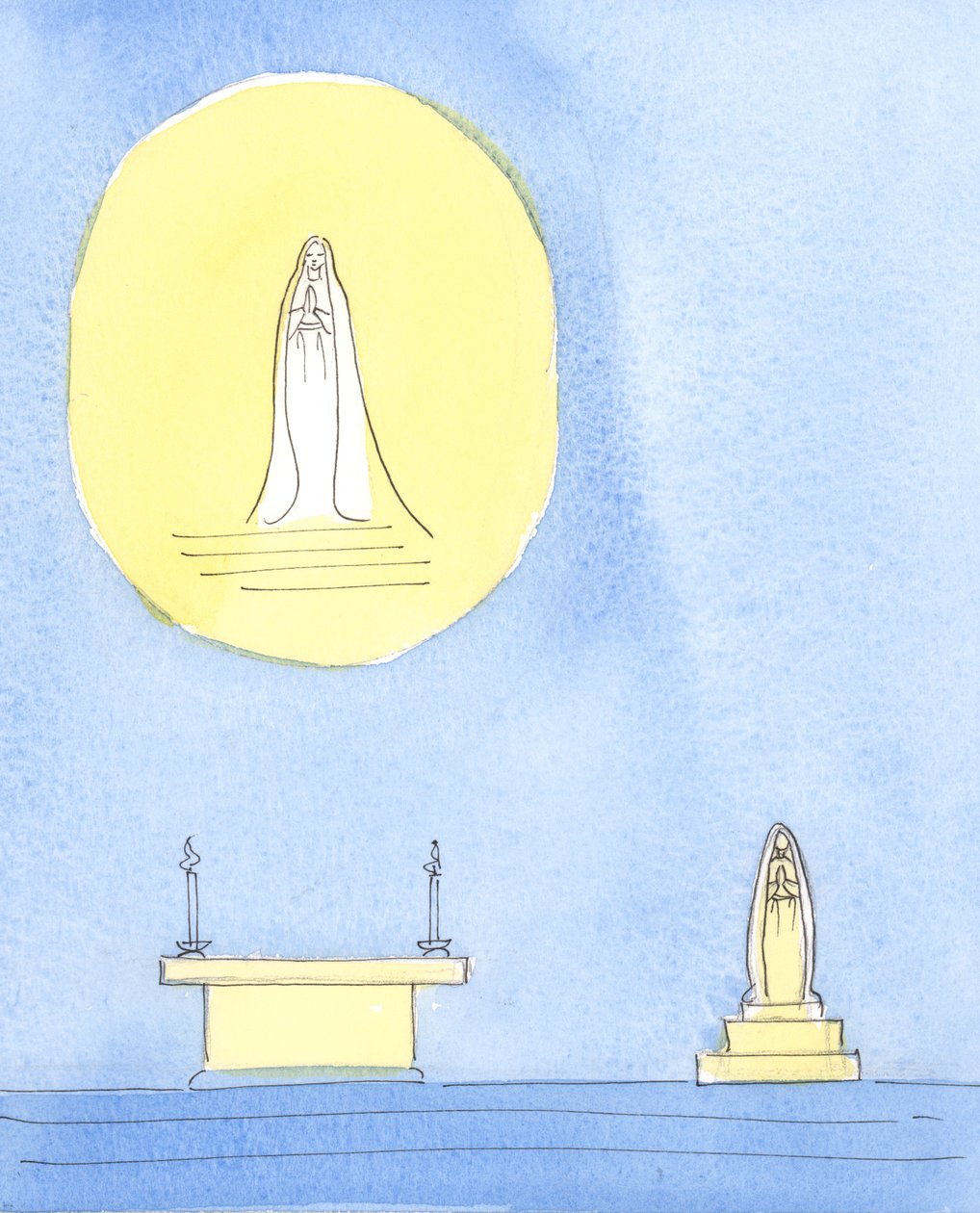A Santa Mãe de Cristo, Maria, mereceu ser homenageada, 2004 (w - c no papel) de Elizabeth Wang