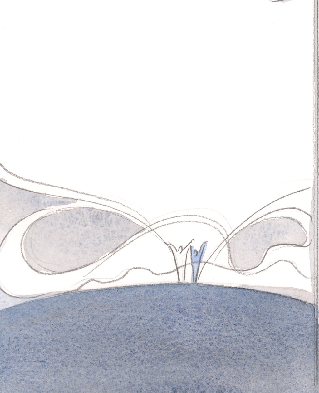 A glória de Cristo (oferecida por nós no Santo Sacrifício) abraça o Deus infinito e transborda sobre aqueles que o oferecem., 2001 (w - c no papel) de Elizabeth Wang