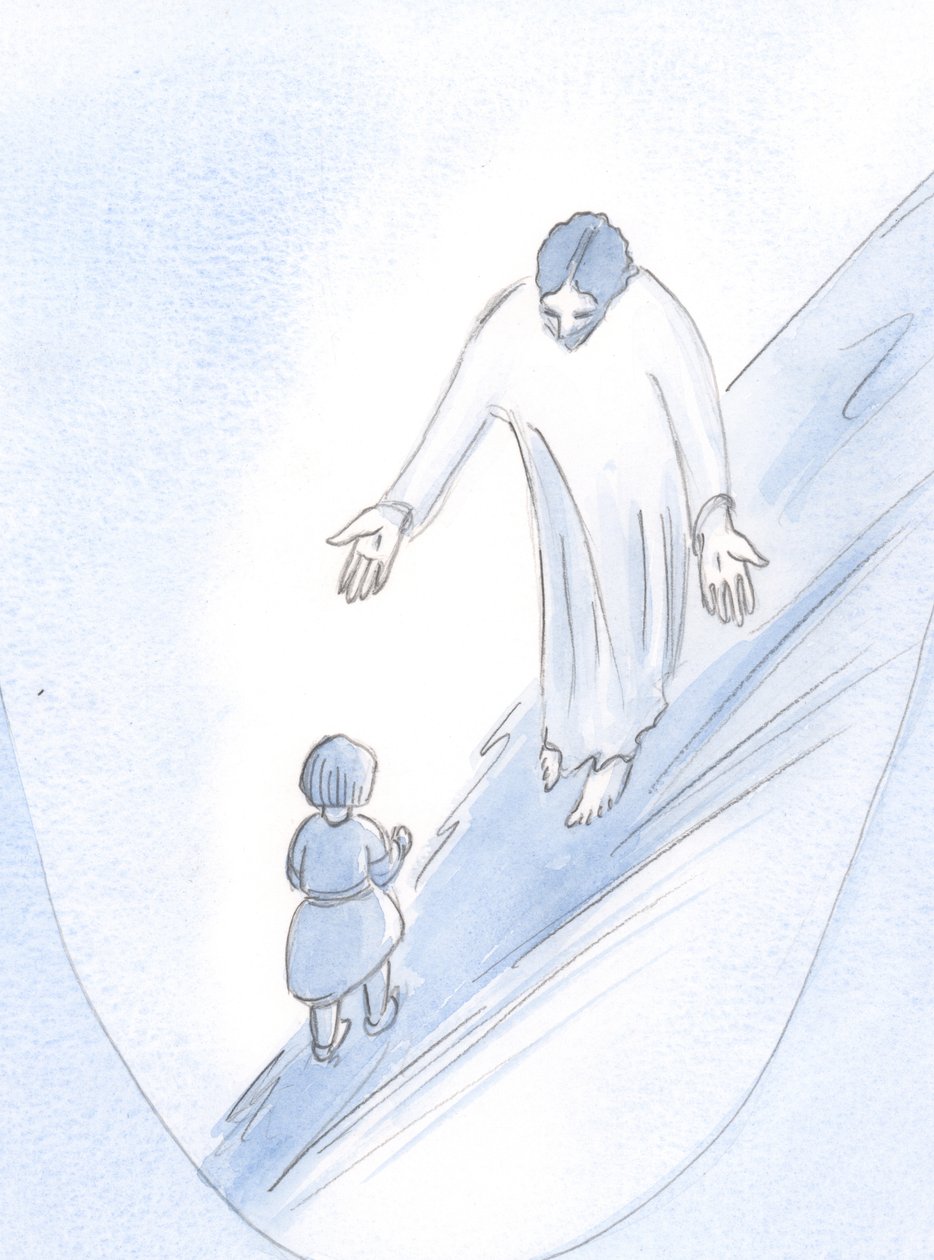 Passos difíceis: aprender a andar, aprender a seguir a Cristo, 2001 (w - c no papel) de Elizabeth Wang