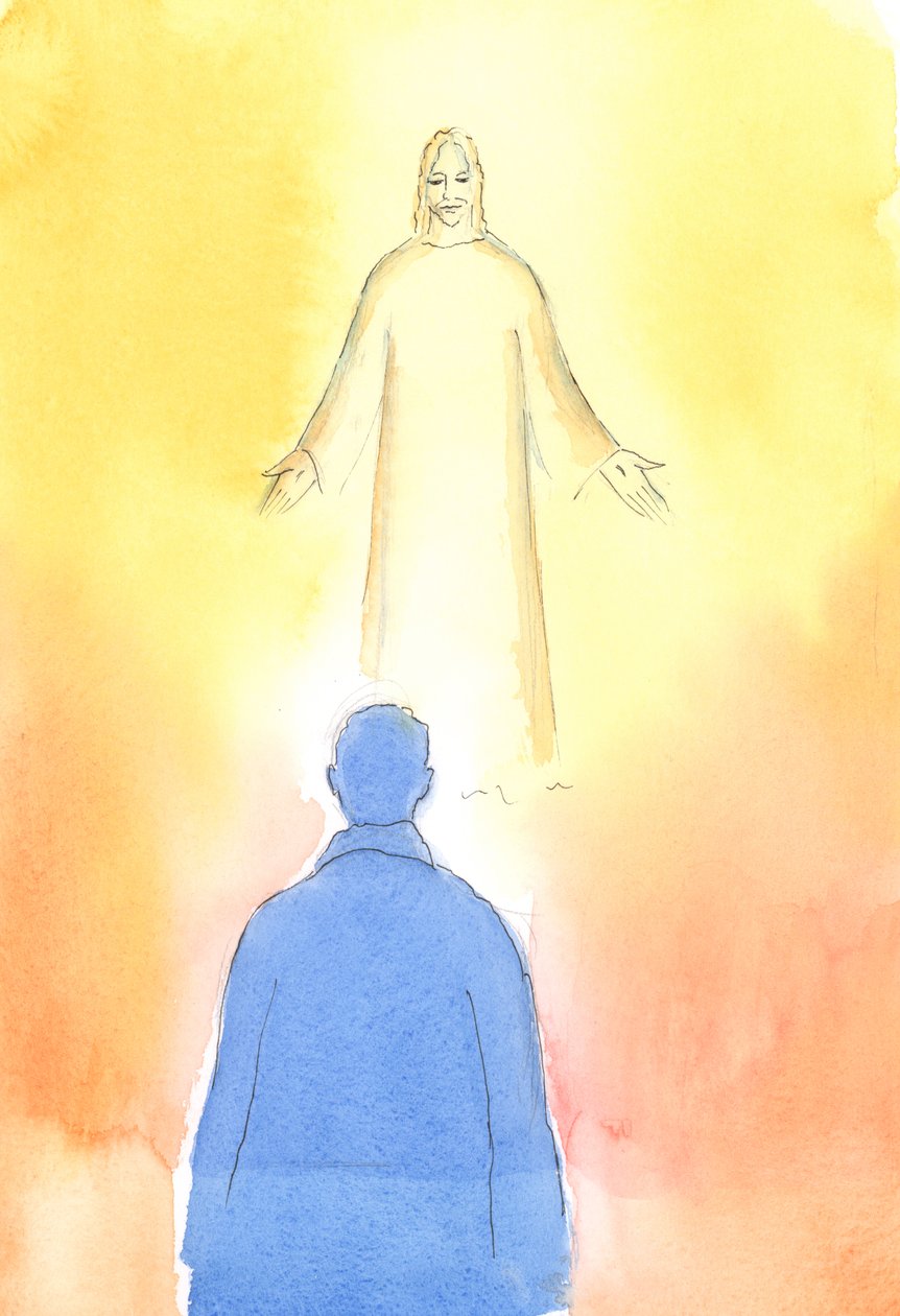 Cada um de nós pode perguntar: "Se Cristo estivesse em pé, visível, diante de mim, do que eu teria mais vergonha" O que, em nossas almas e vidas, precisamos corrigir., 2004 (w - c no papel) de Elizabeth Wang