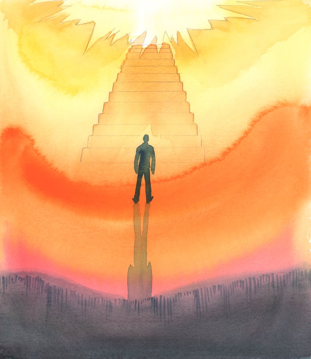 Cada um de nós deve um dia estar diante de Deus, para dar um relato de nossa vida na Terra, para nosso &39;julgamento particular&39;, 2004 (w - c no papel) de Elizabeth Wang