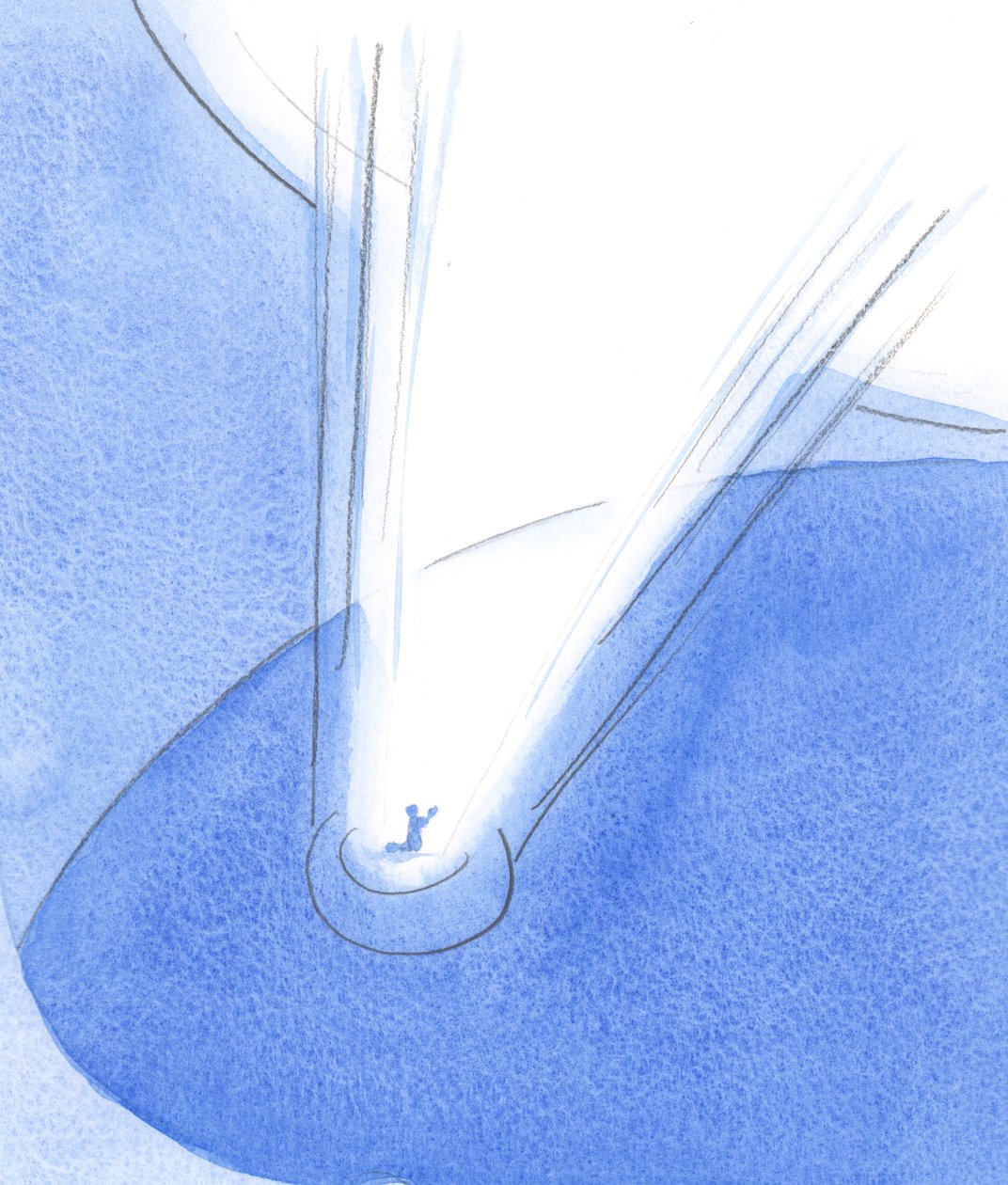 Cada ato de fé em Deus (como quando oramos o credo, sinceramente) é como um grito de esperança e determinação de um mundo escuro, 2001 (w - c no papel) de Elizabeth Wang