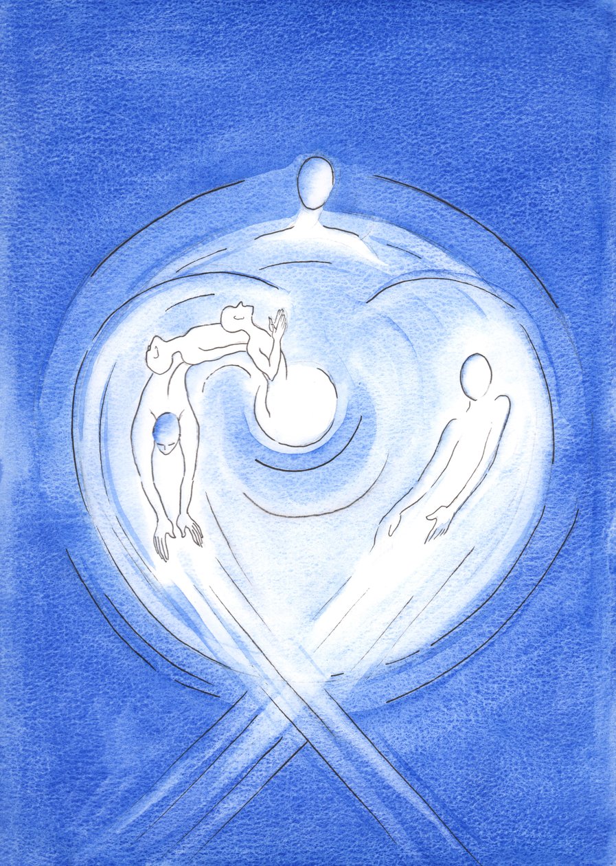 Desde toda a eternidade o Filho de Deus, que nasceu de Maria, nasce do amor incandescente do coração do Pai, na força do Espírito Santo, 2002 (w - c no papel) de Elizabeth Wang