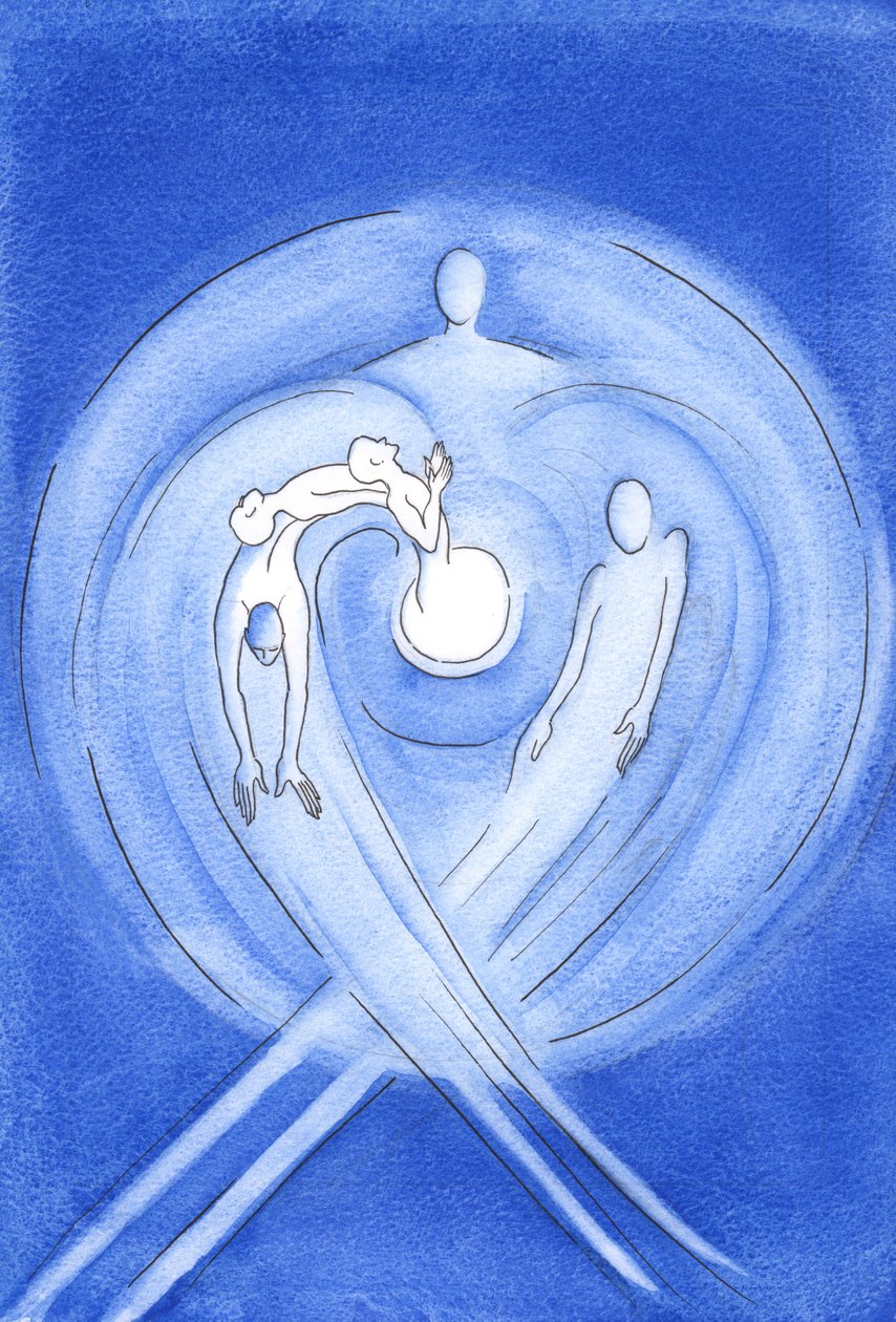 Desde toda a eternidade o Filho de Deus, que nasceu de Maria, nasce do amor incandescente do coração do Pai, na força do Espírito Santo, 2002 (w - c no papel) de Elizabeth Wang