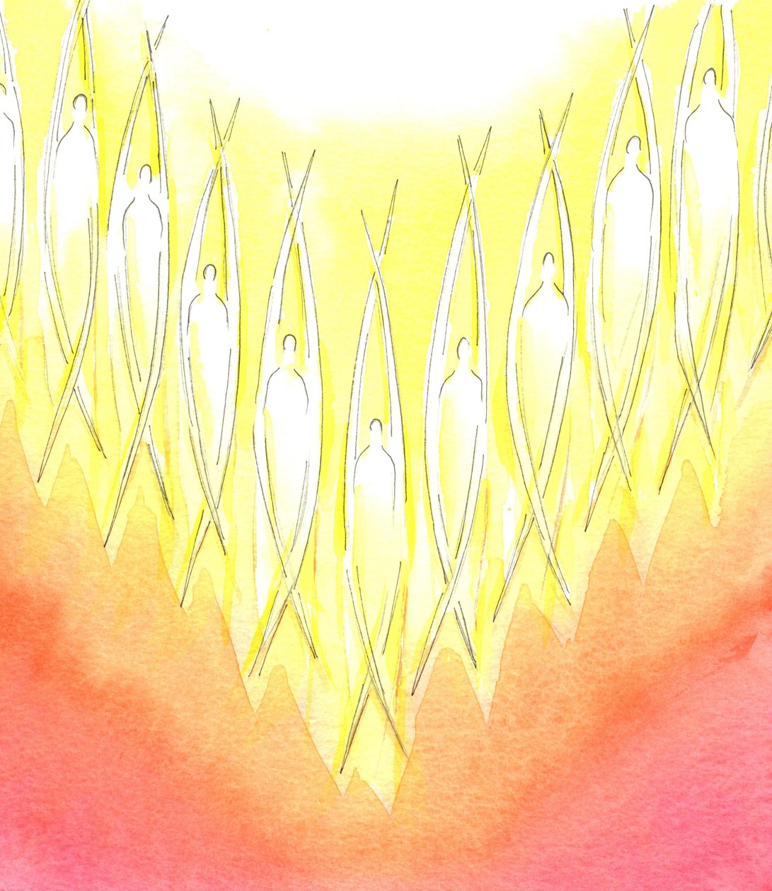 Deus criou os Santos Anjos, 2001 (w - c no papel) de Elizabeth Wang