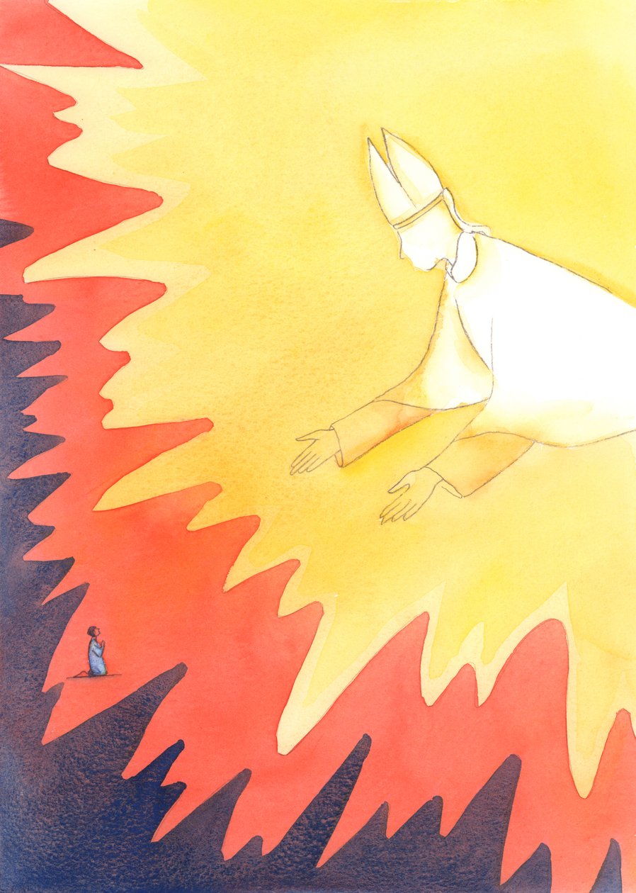 Deus, nosso Pai amoroso, tem prazer em perdoar cada pessoa que se volta para Ele em tristeza pelo pecado e confiança, 2004 (w - c no papel) de Elizabeth Wang