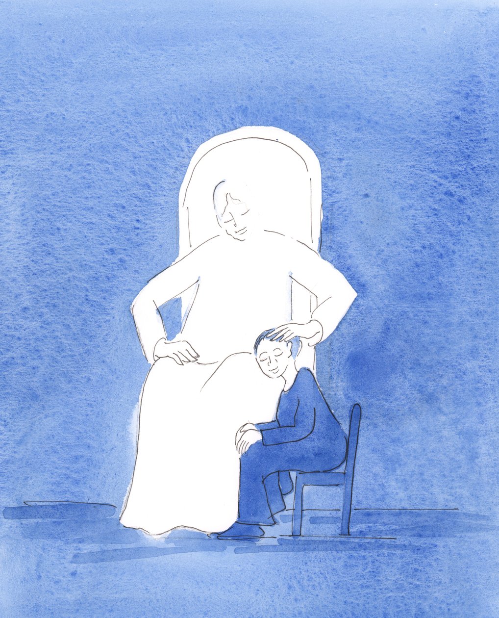 Deus Pai mostrou-me, em oração, que quando sou perdoado, alegre e muito perto dEle pelo vínculo da caridade, é como se me sentasse aos seus pés, em silêncio e em paz, enquanto Ele acaricia os meus cabelos., 2004 (C- de Elizabeth Wang