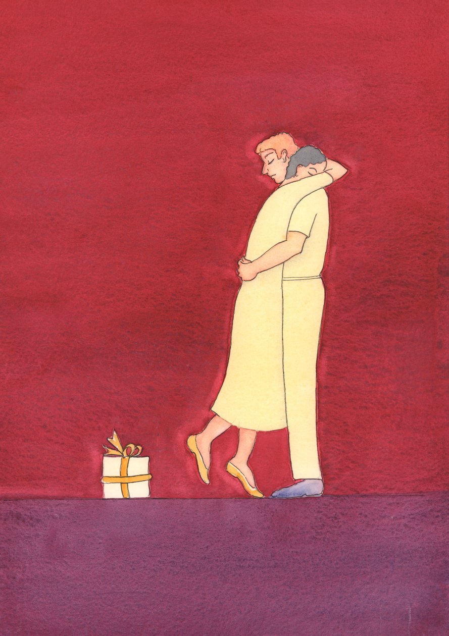 Deus, que nos ama, é como o amante mais fiel que deslumbra a sua amada com os seus dons, mas toca profundamente o seu coração com a sua doçura e carinho, 2003 (w - c no papel) de Elizabeth Wang