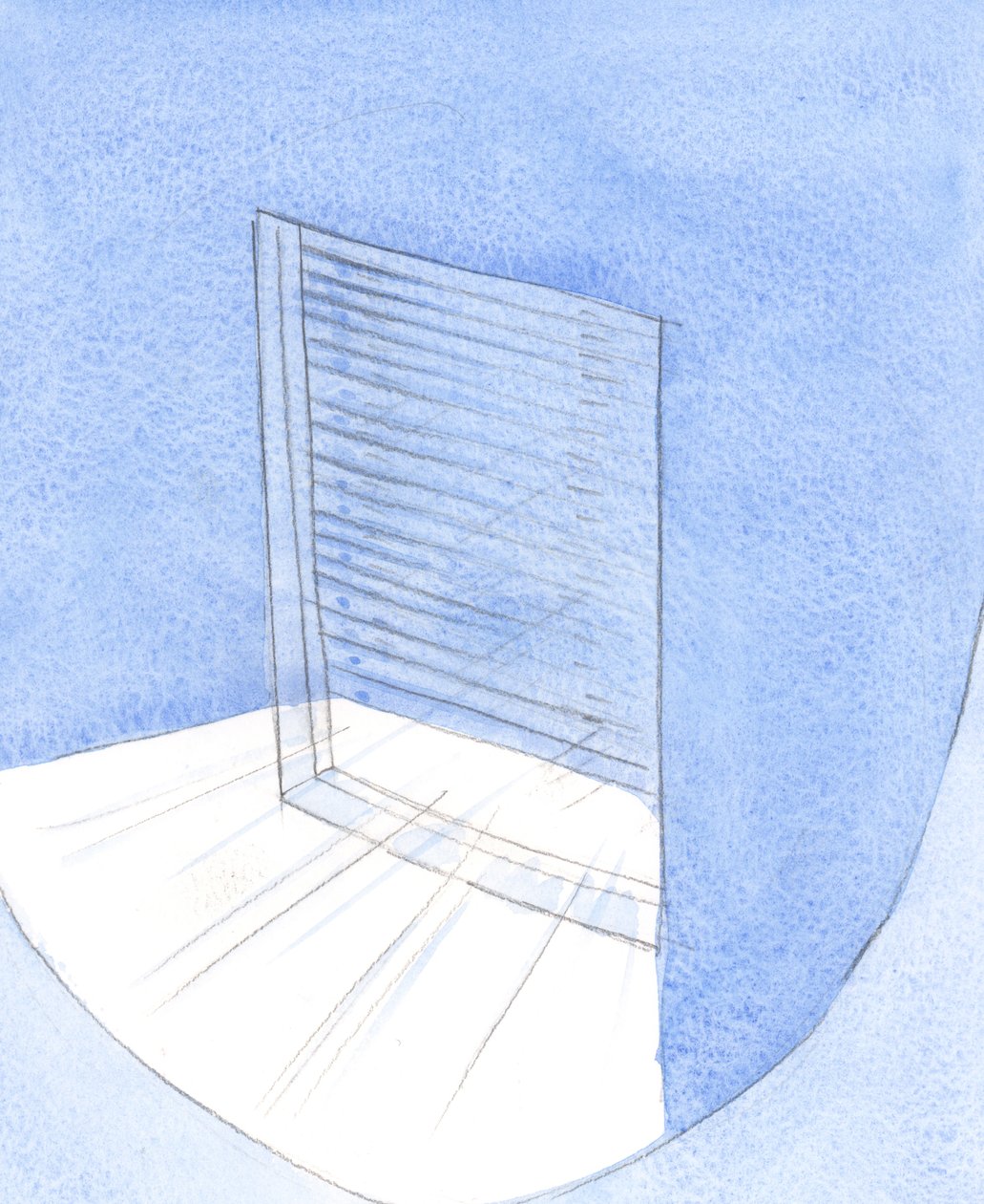 Por mais polida que possa ser a "janela" de nossas almas, se mantivermos a veneziana semicerrada, excluímos Deus, nossa luz., 2001 (w - c no papel) de Elizabeth Wang