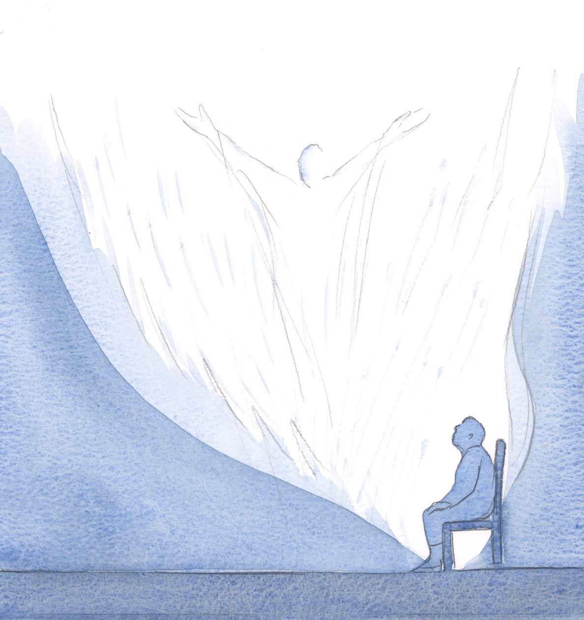 Sentei-me ao lado da minha alma - por assim dizer - oferecendo a própria glória de Cristo ao Pai, em louvor e adoração., 2001 (w - c no papel) de Elizabeth Wang