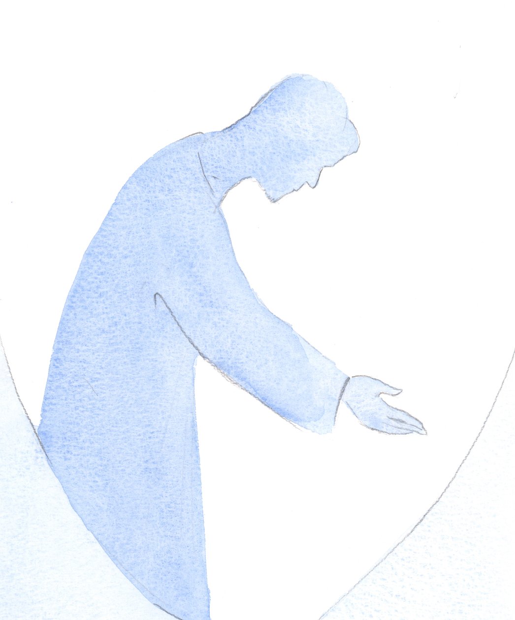 Vi Jesus estender a mão aos outros, ensinando-me a imitar a Sua saudação aos outros, a Sua ajuda, ensino e consolação, na "verdade e no amor". de Elizabeth Wang