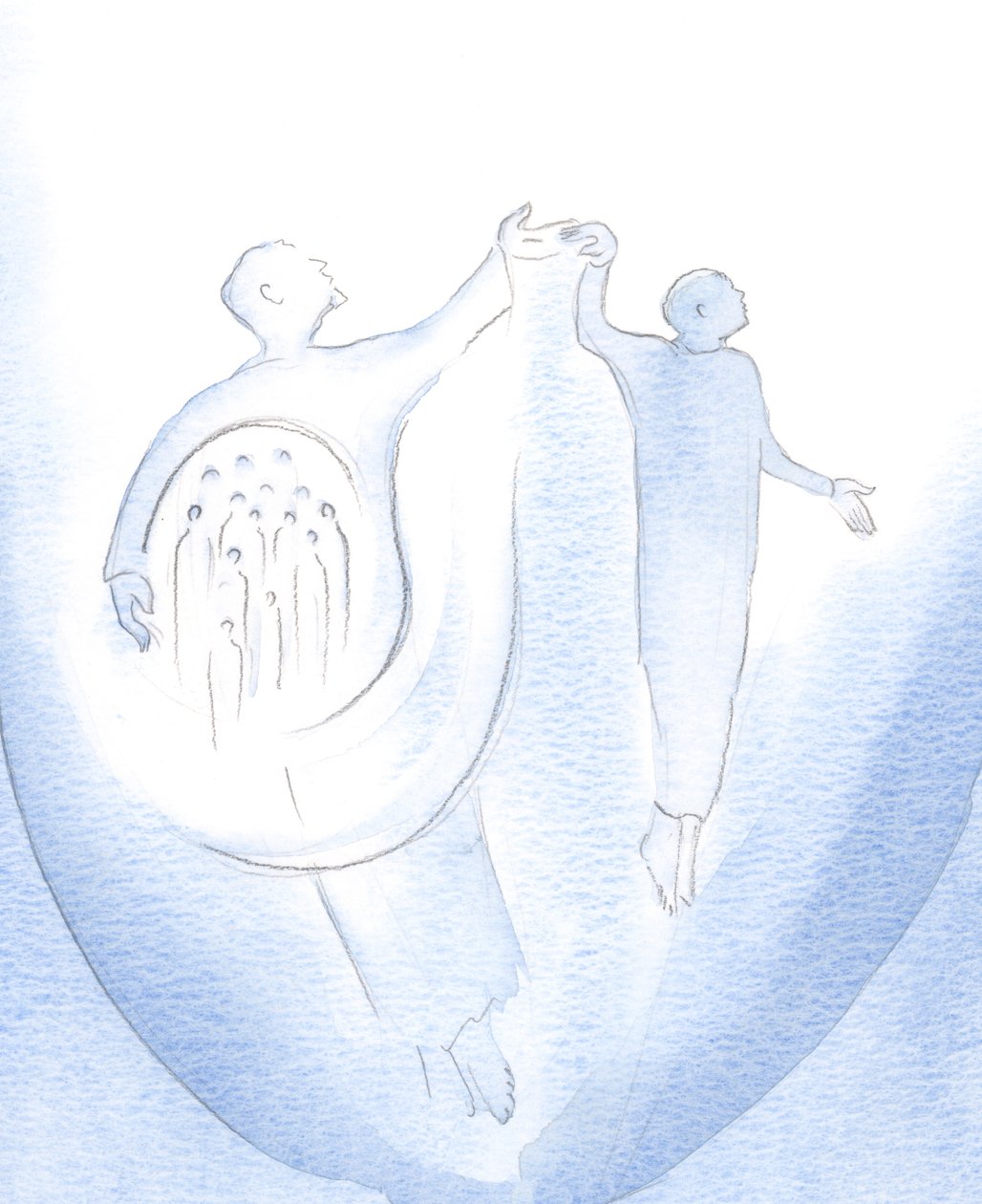 Eu vi que todos em meu coração são levados para a oração que faço com Cristo, 2000 (w - c no papel) de Elizabeth Wang