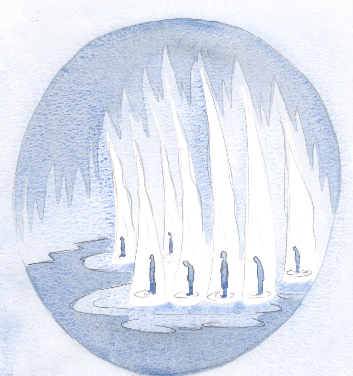 Eu vi que santuários sagrados e gloriosos nós somos, iluminados por Sua graça, através de nossas Sagradas Comunhões, 2000 (w - c no papel) de Elizabeth Wang