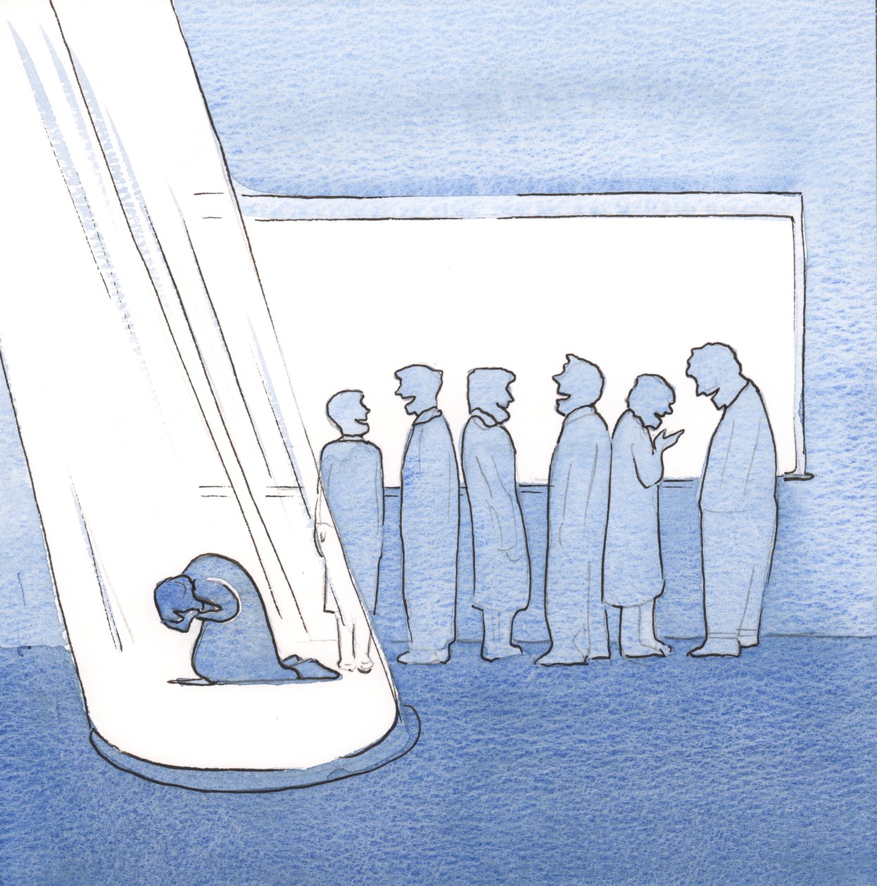 Eu costumava dizer: "Não vou pensar Nele", em Deus, mas "então parecia haver um fogo queimando em meu coração", 2000 (w - c no papel) de Elizabeth Wang