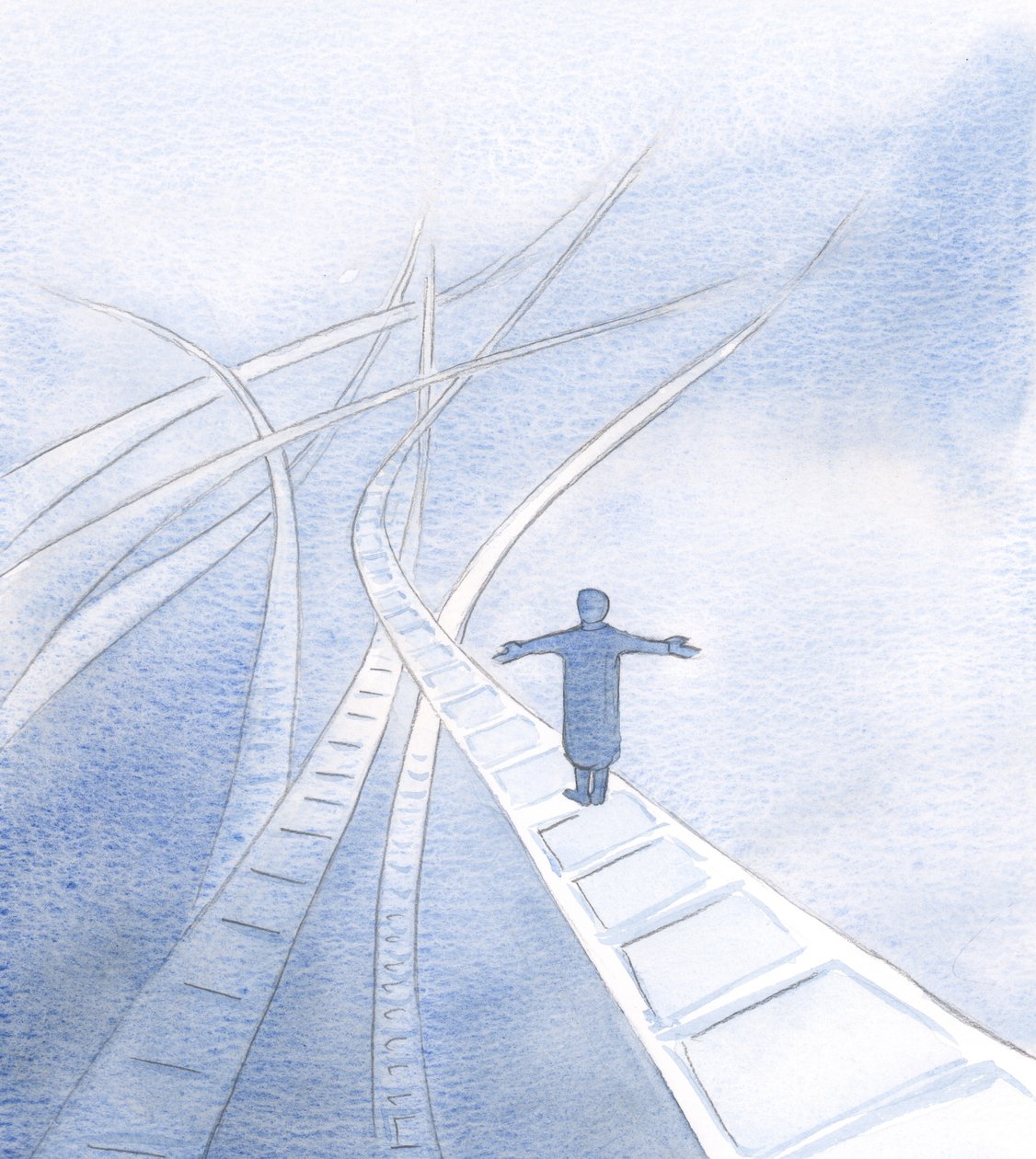 Foi-me mostrado como Jesus me apóia, enquanto caminhamos em direção ao Pai sempre presente, por caminhos estranhos e surpreendentes, 2000 (w - c no papel) de Elizabeth Wang