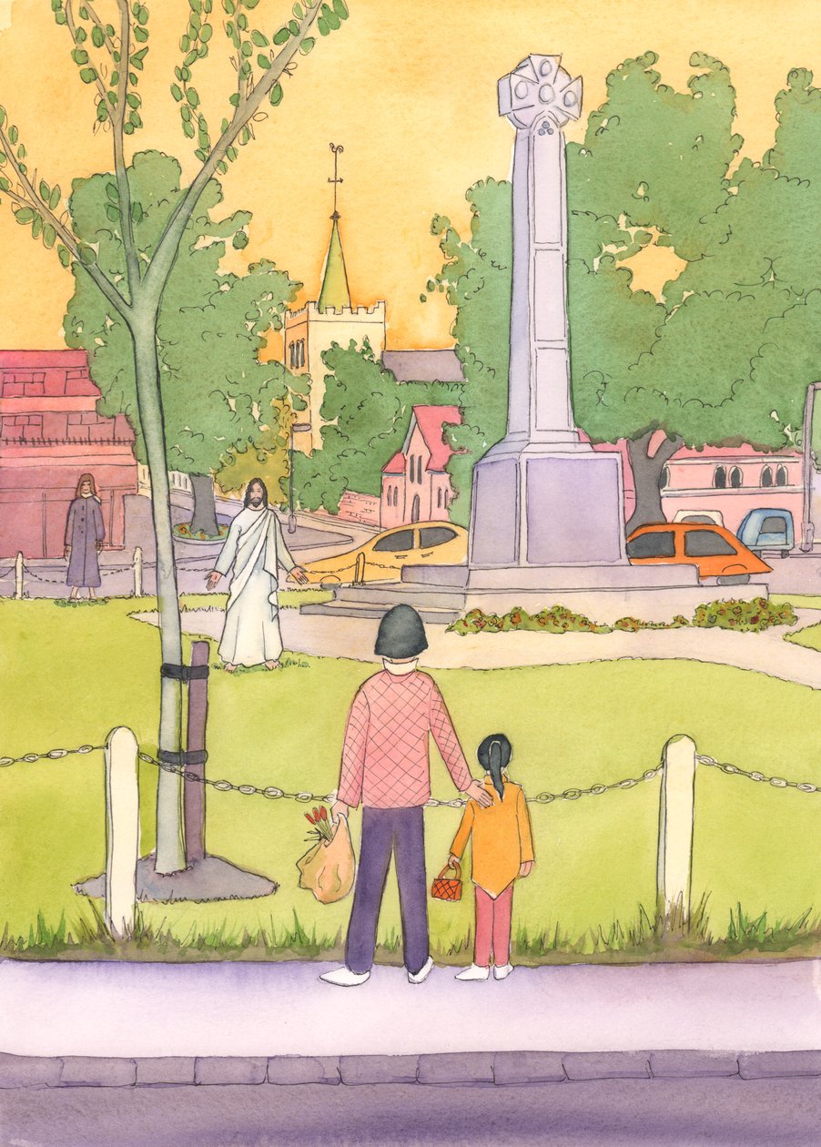Se Jesus estivesse caminhando pelo centro de uma cidade, as pessoas correria para vê-lo, 2003 (w - c no papel) de Elizabeth Wang