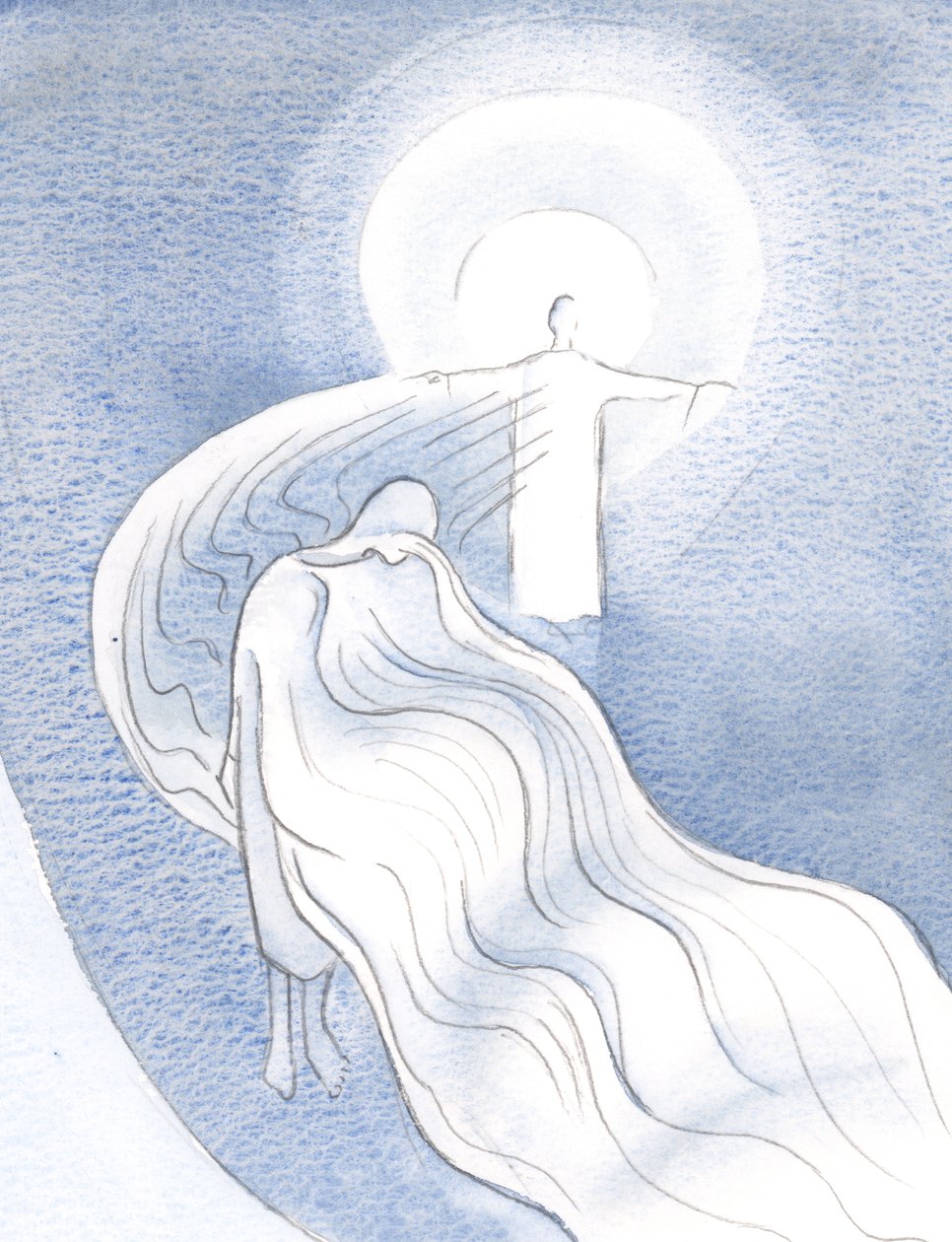 Se uma alma é humilde, a graça de Cristo pode derramar através dessa alma para os outros, como se por uma gaze, desimpedida., 2000 (w - c no papel) de Elizabeth Wang