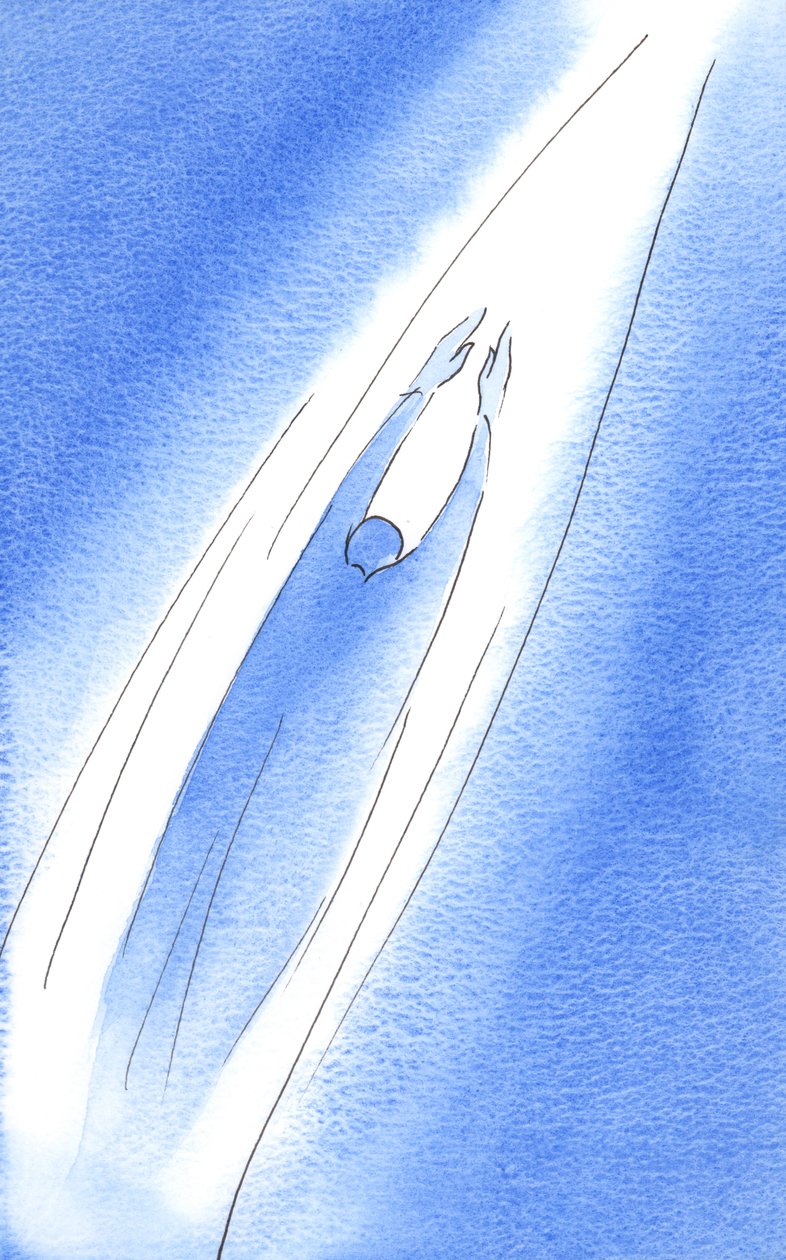 Na oração, podemos voar como uma flecha em direção a Deus, 2002 (w - c no papel) de Elizabeth Wang