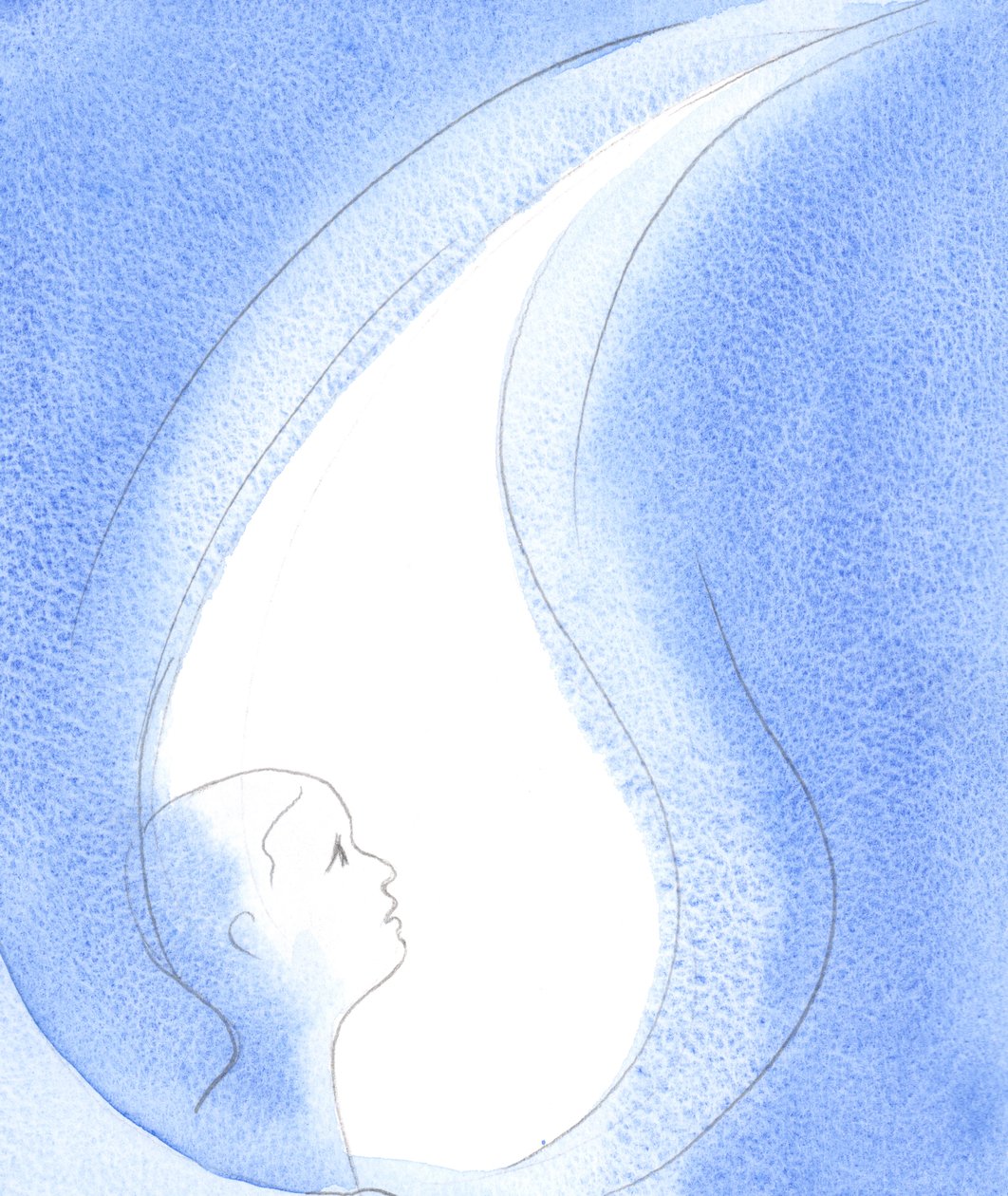 No coração e na mente de quem O acolhe, o Espírito Santo é como uma lâmpada, fonte de sabedoria e poder infinito e meio de oração, 2002 (w - c no papel) de Elizabeth Wang