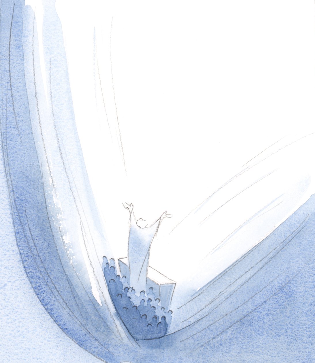 Nesta oferta de sacrifício na Missa, a glória eterna de Cristo é tão grande que nós que nos escondemos Nele, arrependidos, partilhamos do Seu esplendor, purificado., 2001 (w - c no papel) de Elizabeth Wang