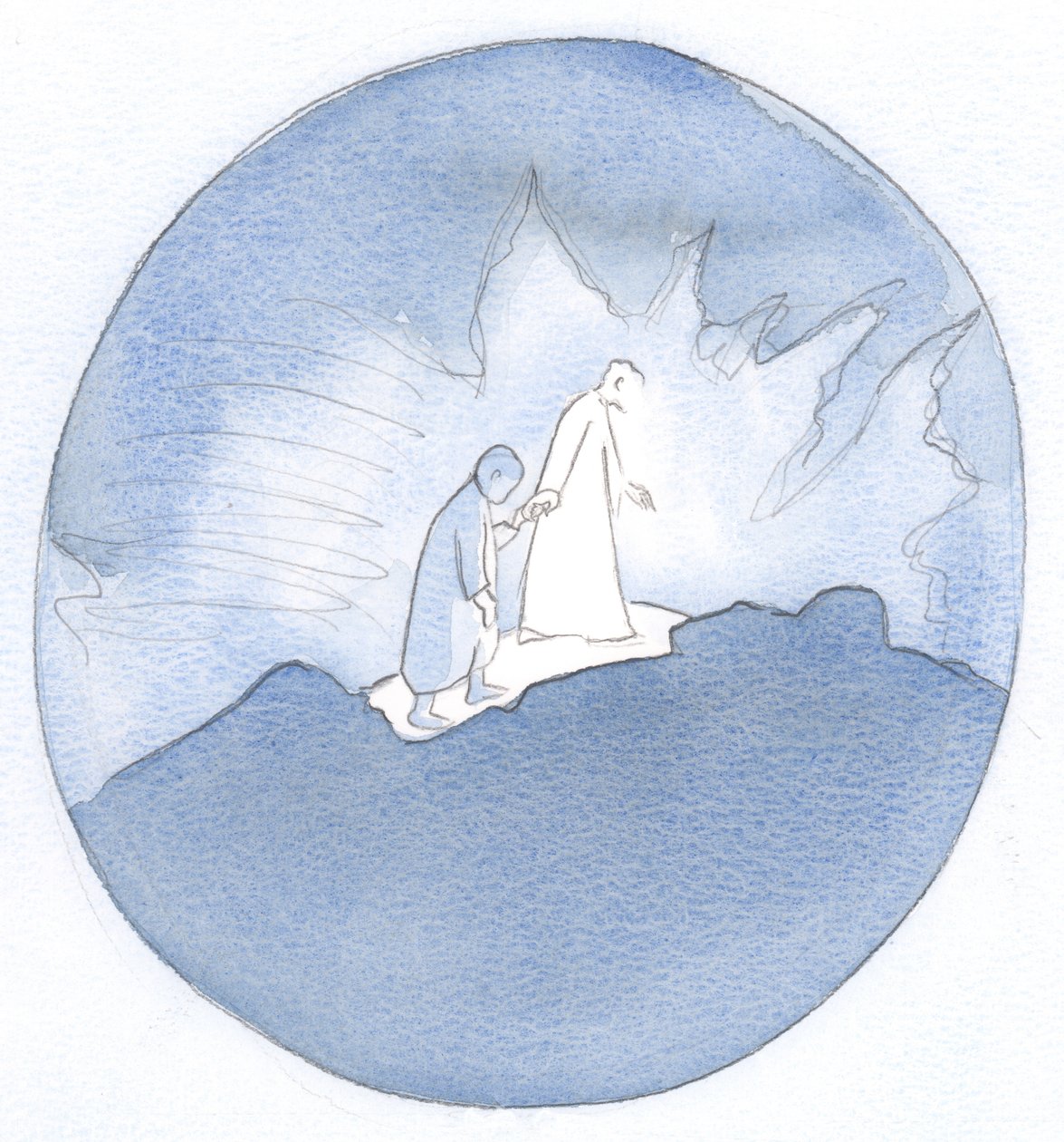 É motivo de alegria - e um privilégio - poder percorrer o caminho que Jesus percorreu, de mãos dadas com o nosso Senhor Ressuscitado., 2001 (w - c no papel) de Elizabeth Wang