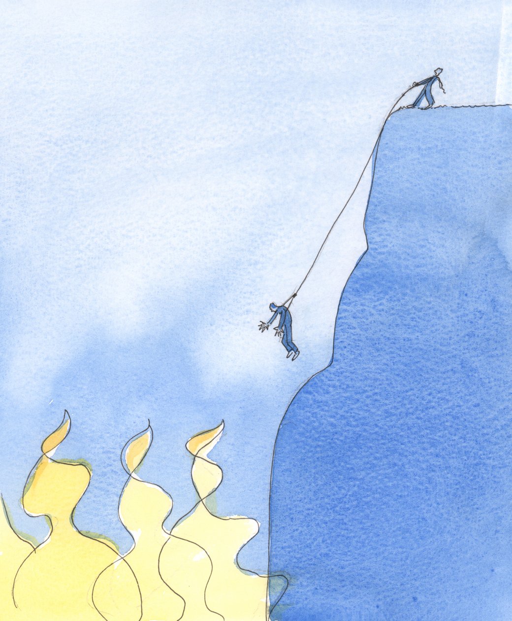 Vale a pena persistir na oração pelas pessoas necessitadas ou em grandes apuros e orar mesmo quando parece haver poucos resultados e pouca ajuda, 2004 (w - c no papel) de Elizabeth Wang