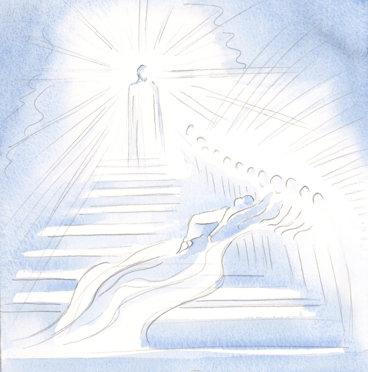 Jesus desceu do céu para me saudar na comunhão e me levar para casa, 2000 (w - c no papel) de Elizabeth Wang