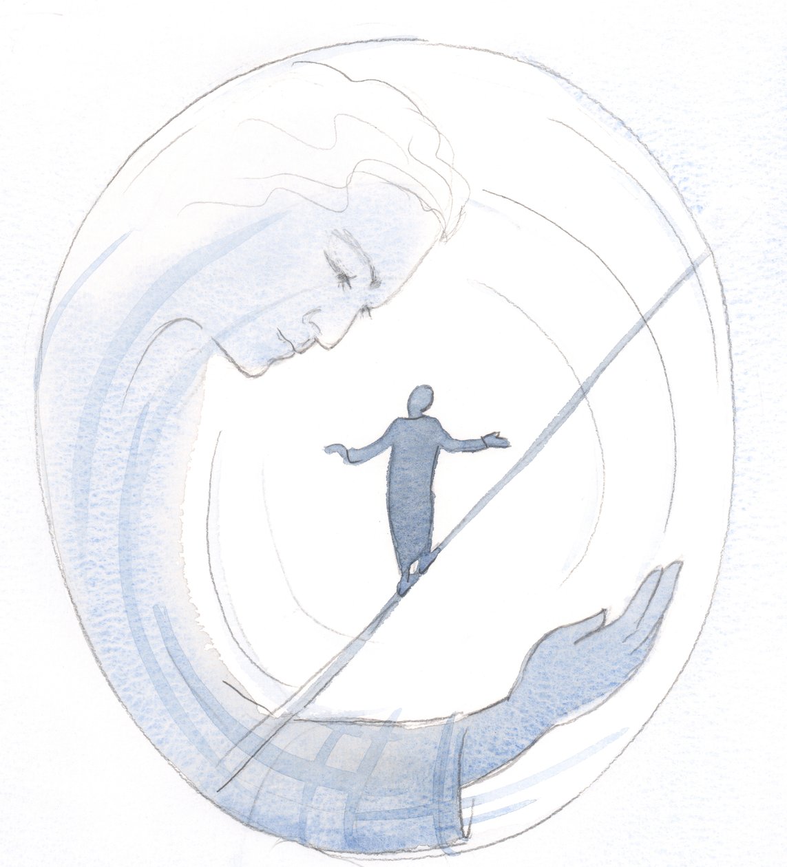 Jesus pode nos ajudar a manter o nosso equilíbrio, quando estamos prestes a cair no orgulho ou no desespero, 2000 (w - c no papel) de Elizabeth Wang