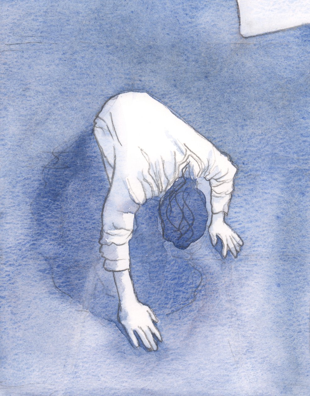 Jesus ora em agonia a seu Pai Celestial no Jardim do Getsêmani, 2000 (w - c no papel) de Elizabeth Wang