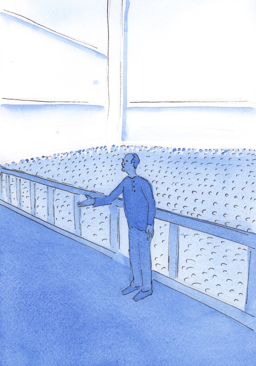Assim como um operário fala bem por seus companheiros de trabalho, também Cristo, que é um verdadeiro homem, intercede efetivamente por nós, Suas relações, 2002 (w - c no papel) de Elizabeth Wang