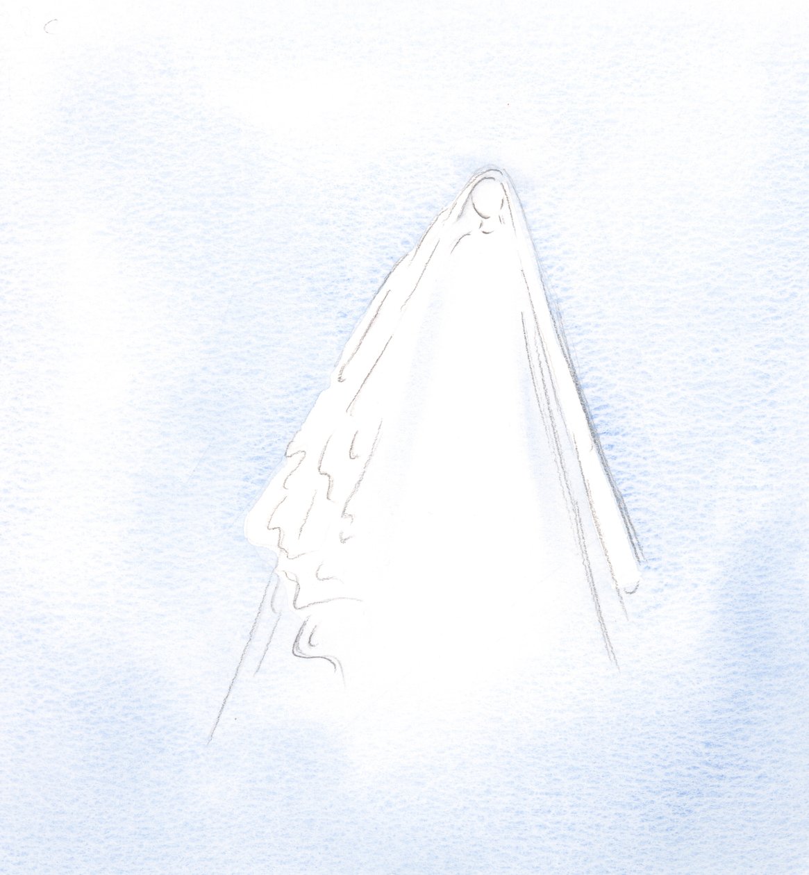 A graça de Maria, eu aprendi, resultou de seu silêncio, sofrimento e desejo de fazer a vontade de Deus., 2001 (w - c no papel) de Elizabeth Wang