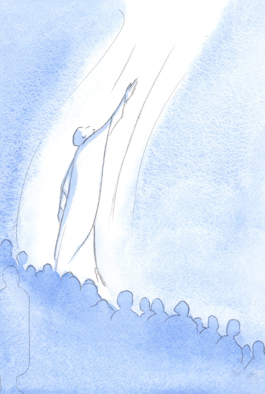 Nada pode ser considerado digno do Pai, nem pode ascender a Ele, que não se estenda por meio de Cristo e suas súplicas., 2001 (w - c no papel) de Elizabeth Wang