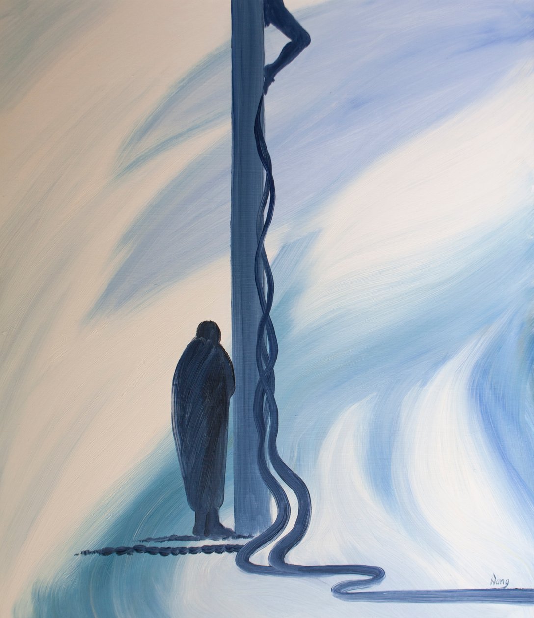 Na Cruz, Jesus Cristo derramou Seu Precioso Sangue para nos salvar de nossos pecados, 2001 (óleo a bordo) de Elizabeth Wang