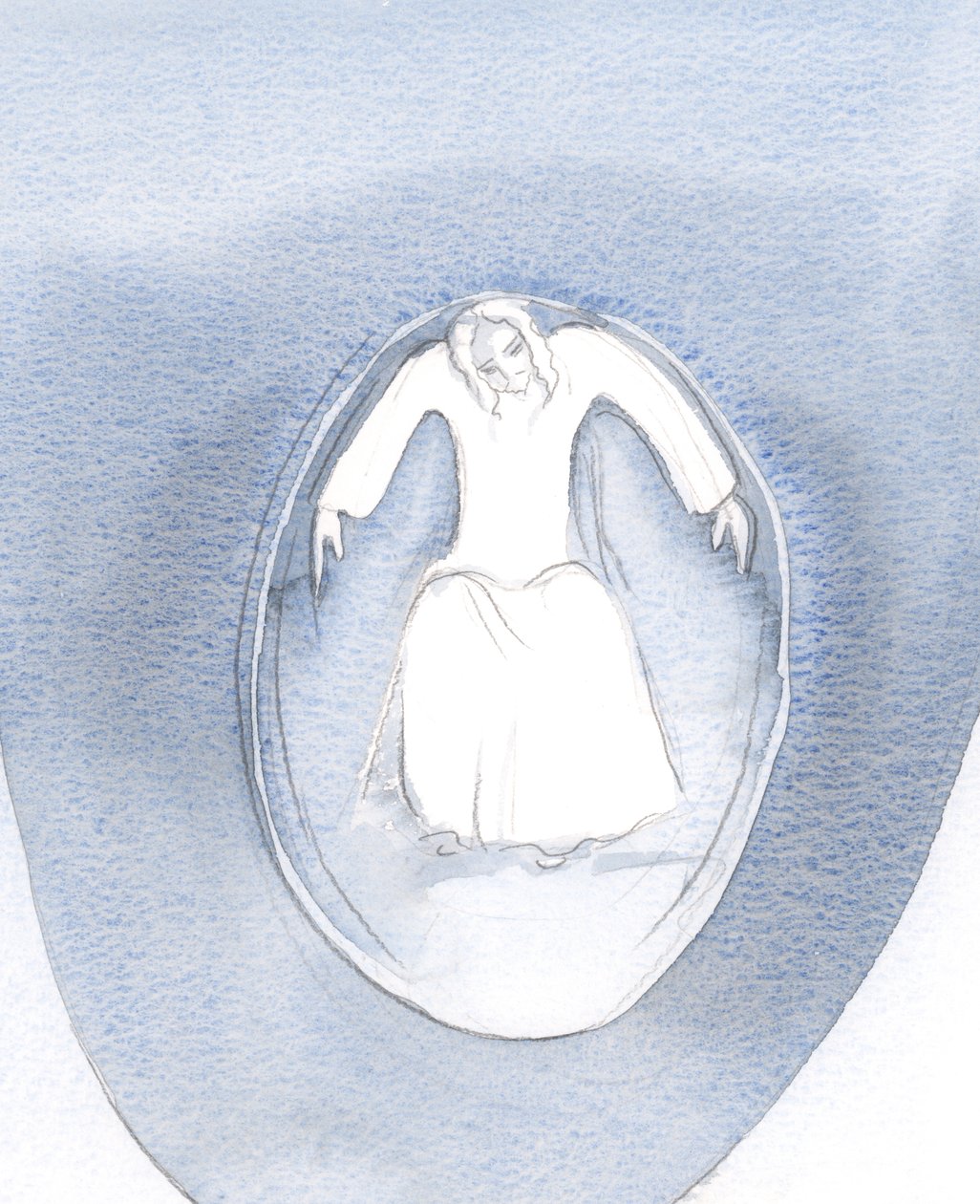 Uma vez, em comunhão, vi que Cristo havia me respondido, enchendo toda a minha alma com Seu amor, 2000 (w - c no papel) de Elizabeth Wang