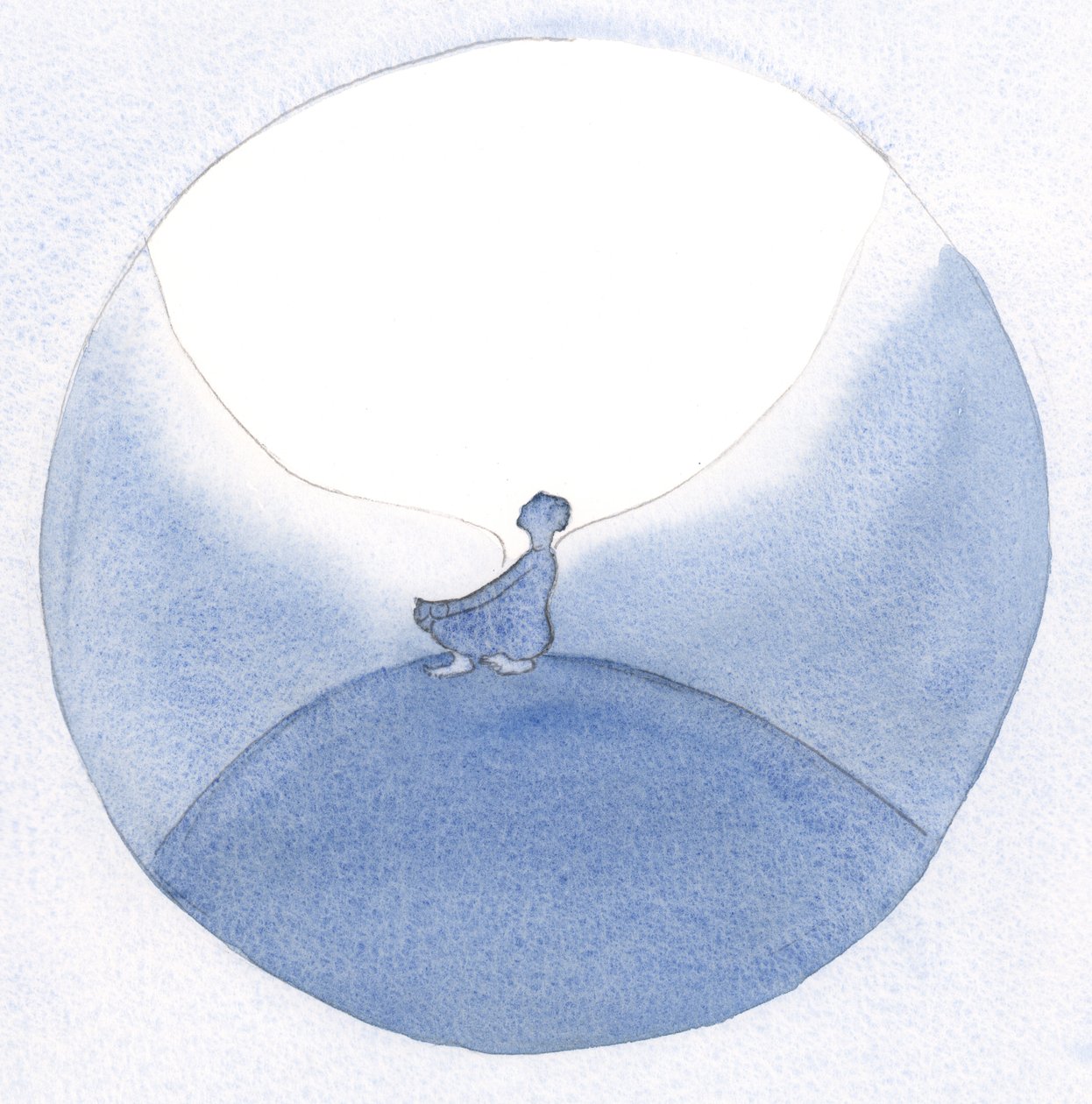 Uma vez, sentado em oração, fazendo pedidos para mim e para os outros, eu estava descansando meio no céu, ao que parecia, em paz absoluta., 2001 (w - c no papel) de Elizabeth Wang
