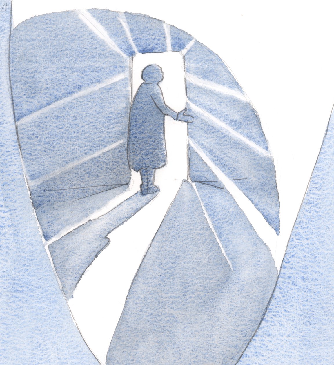 Um dia, mostrei a Cristo meus verdadeiros pensamentos secretos. Ele não desprezou esses pequenos infortúnios, mas me recompensou por minha honestidade sobre essa verdade., 2001 (w - c no papel) de Elizabeth Wang