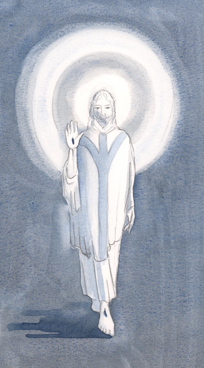 Um dia, na Santa Missa, vi Jesus entre nós, 2000 (w - c no papel) de Elizabeth Wang