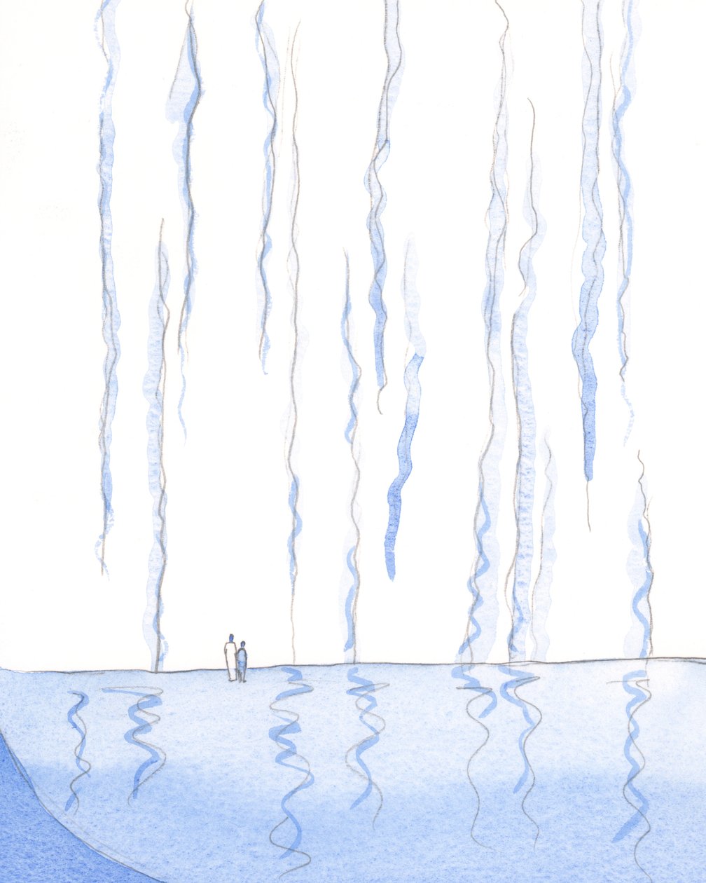 Nosso Deus é como um fogo ardente. Nessa vida e luz em que esperamos entrar. Cristo nos leva a essa perfeição, 2002 (w - c no papel) de Elizabeth Wang